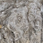 Colour photograph of gray rock with white circles